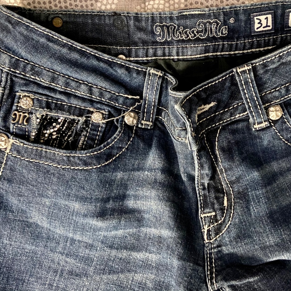 Dark Blue Miss Me Boot Cut Jeans